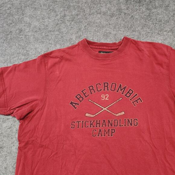 VTG Abercrombie & Fitch A&F Mens L Large Hockey Attack The Goal Graphic T Shirt - Picture 2 of 11